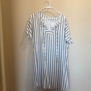 Alice & Trixie Navy and White Striped Dress